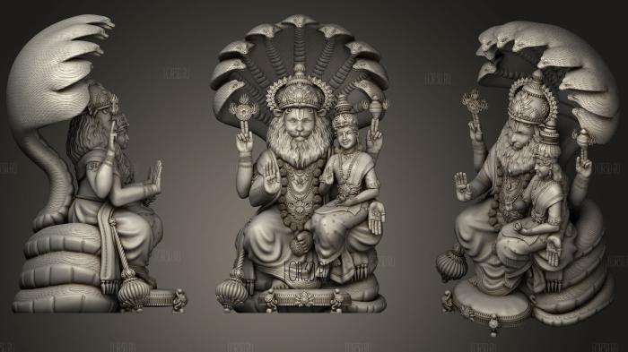 Нарасимха Свирепый индуистский бог, Который наполовину человек, наполовину Лев 3d stl модель для ЧПУ